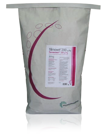 TILMOVET® 20% Premix / ТИЛМОВЕТ® 200 g/kg Премикс за медикаментозен фураж за прасета и зайци.